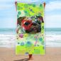 Preview: Badehandtuch Rex2 – Popart-Hundemotiv, 75x165 cm, 100 % Polyester, weich & schnelltrocknend